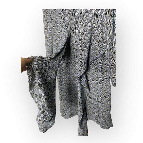 Akris Punto Marla Abstract Diamond Print Long Sleeve Dress Size US 6 - Picture 4 of 8